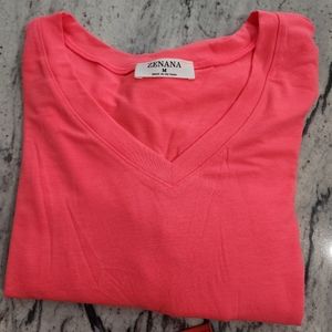 Zenana basic top in neon coral